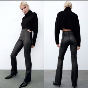 Black Zara Leather Pants 